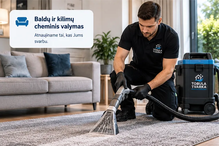 Baldų ir kilimų cheminis valymas Vilniuje – Tobula Tvarka